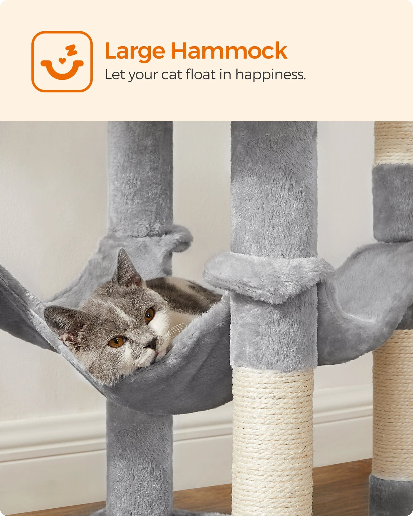FEANDREA Cat Tree Condo With Perches And Scratching Posts