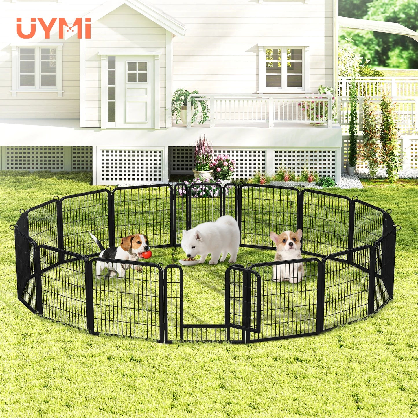Pequlti Heavy Duty Puppy Playpen For Indoor Outdoor Use