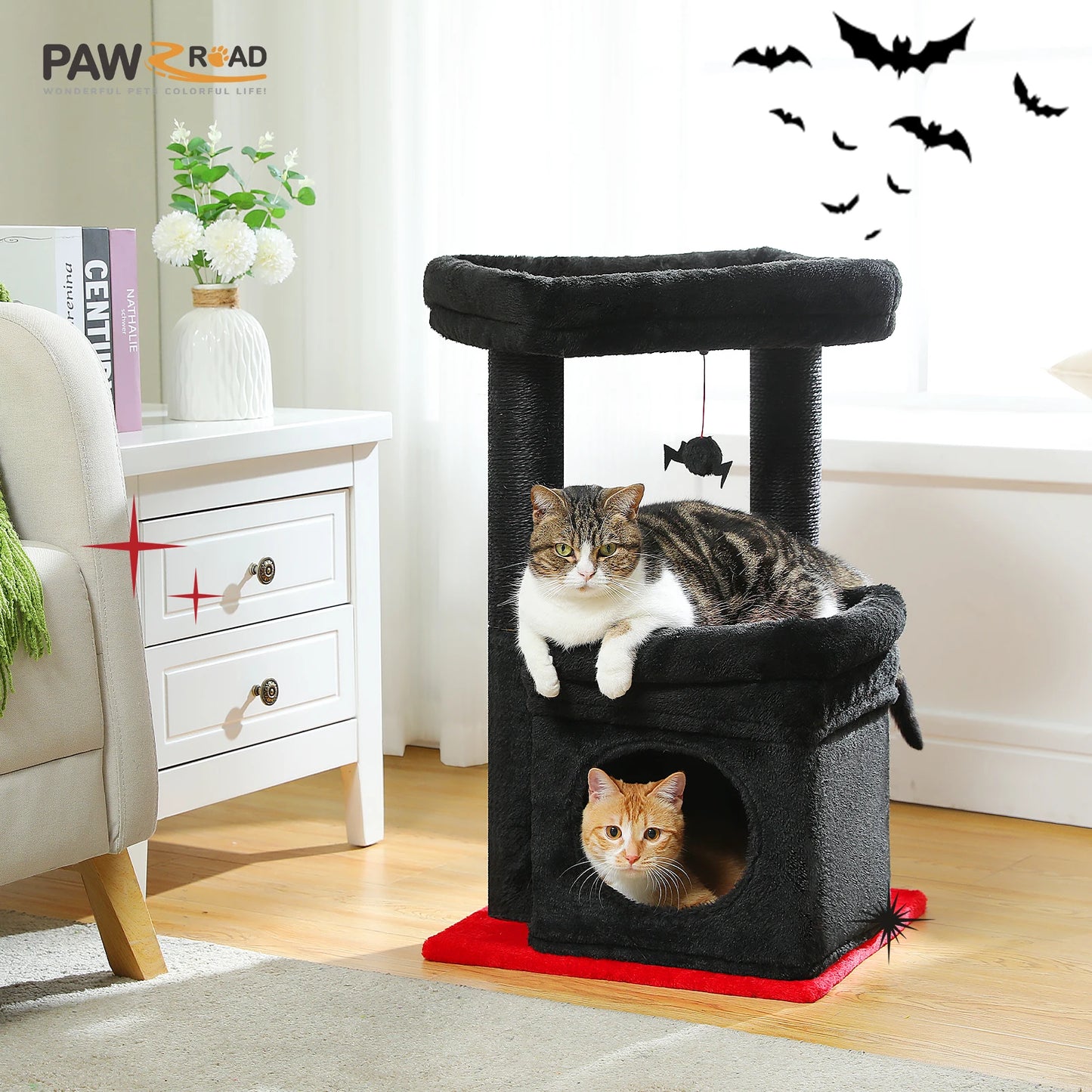 PEQULTICN Cat Tree Tower With Cozy Condo And Perch Stand