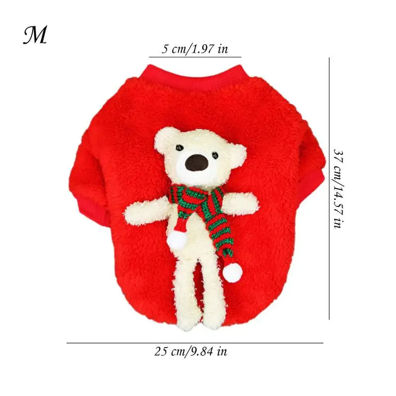 Hign Concerned Christmas Pet Hoodie Costume Bear Plush