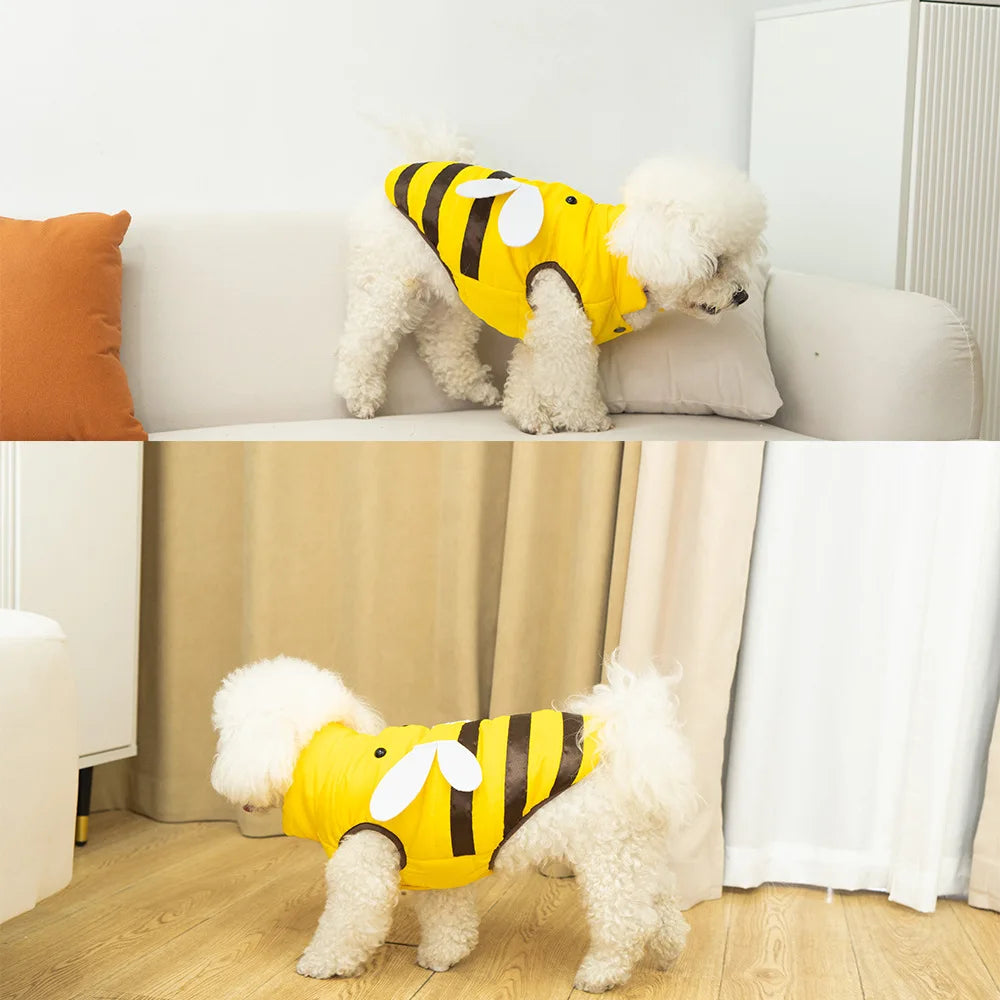Bee Print Four Seasons Dog And Cat Waterproof Jacket