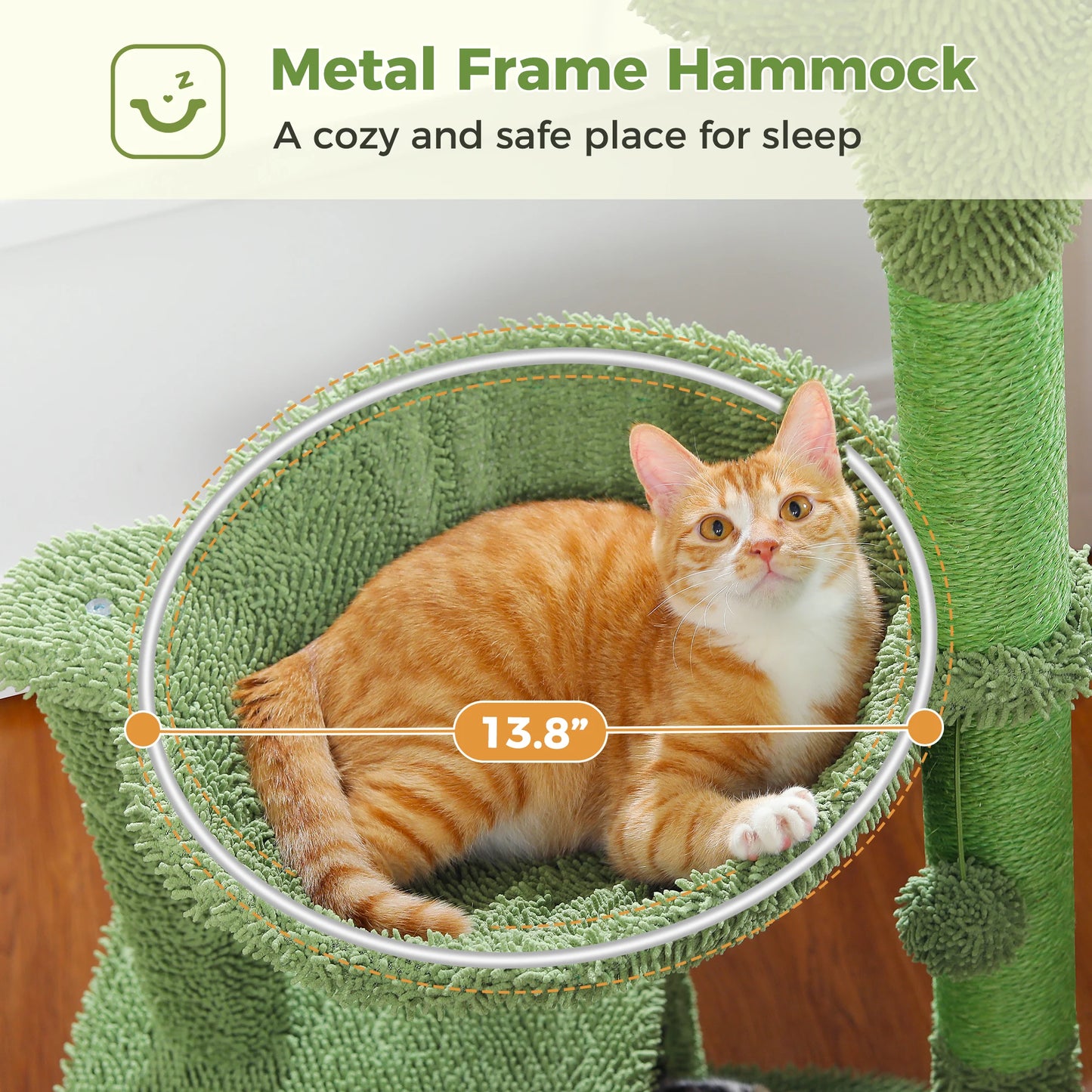 PEQULTICN Cactus Cat Tree With Condo And Hammock Indoor