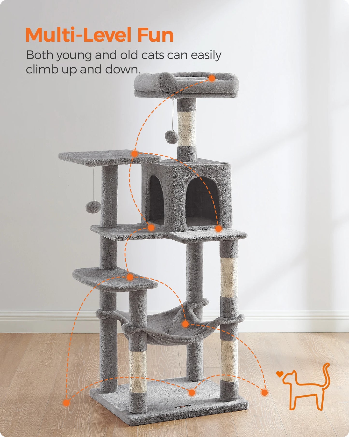 Feandrea Cat Tree Multi Level Tower With Scratching Posts