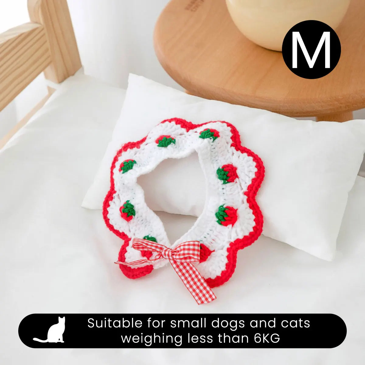 CN Zhejiang Handwoven Knitted Cat Collar Cute Bow Accessory