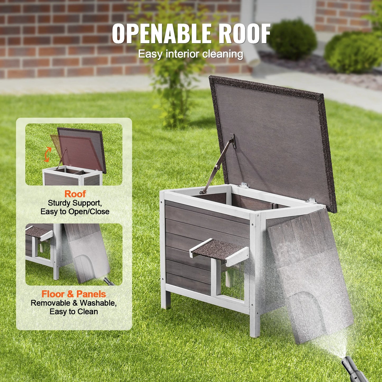 SucceBuy Outdoor Cat House Weatherproof Shelter For Cats
