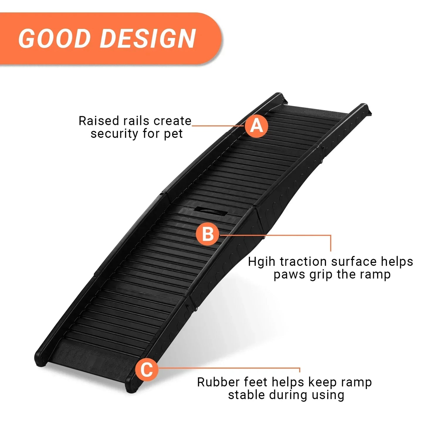 Pretty Pets Pet Supplies Nonslip Folding Dog Ramp Tri Fold