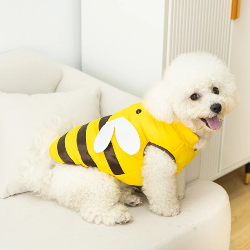 Bee Print Four Seasons Dog And Cat Waterproof Jacket
