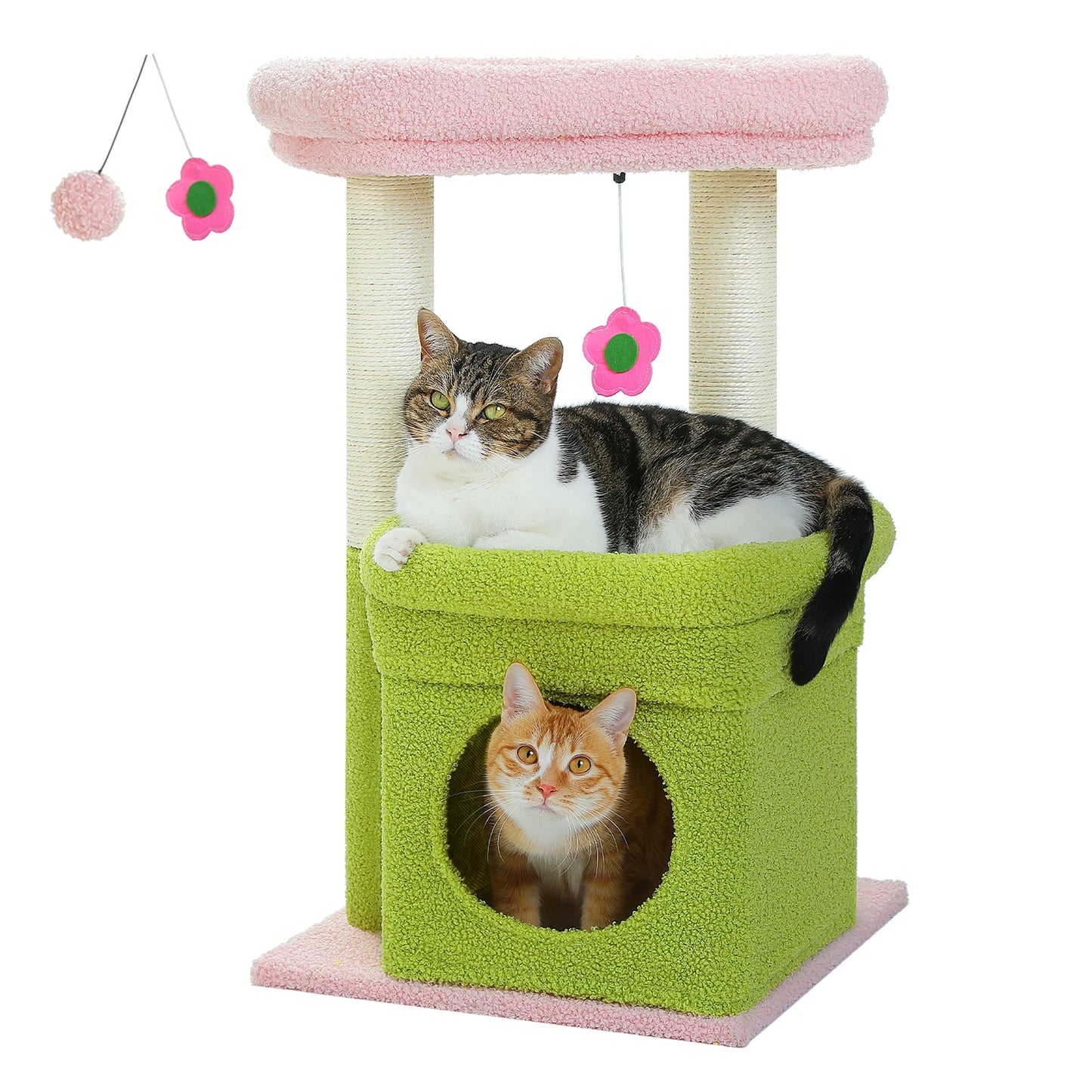 PEQULTICN Cat Tree Tower With Cozy Condo And Perch Stand