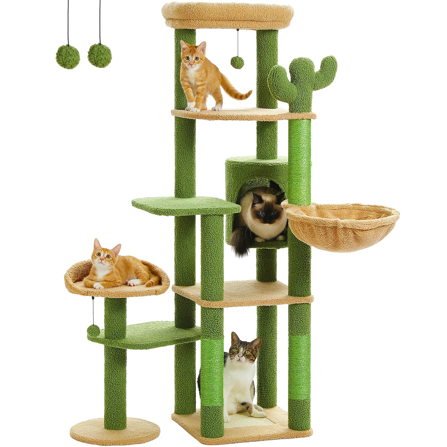 PEQULTICN Multi Level Cat Tree With Scratching Posts Hammock