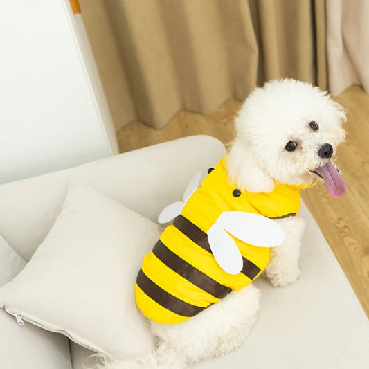 Bee Print Four Seasons Dog And Cat Waterproof Jacket