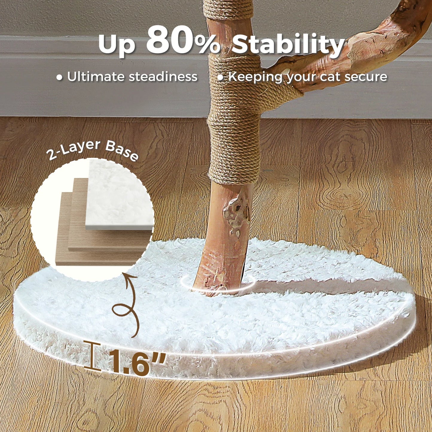 PEQULTICN Modern Wood Cat Tree Tower With Scratching Post