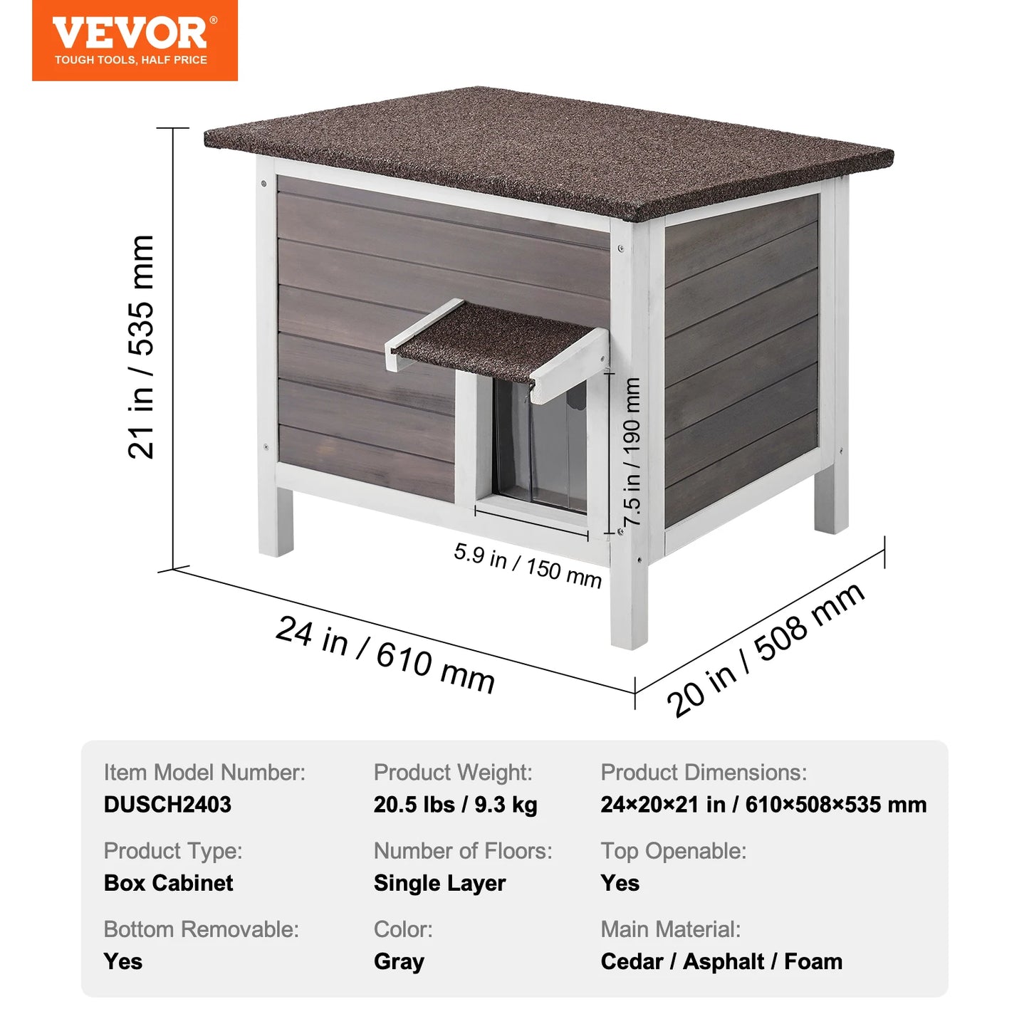 SucceBuy Outdoor Cat House Weatherproof Shelter For Cats