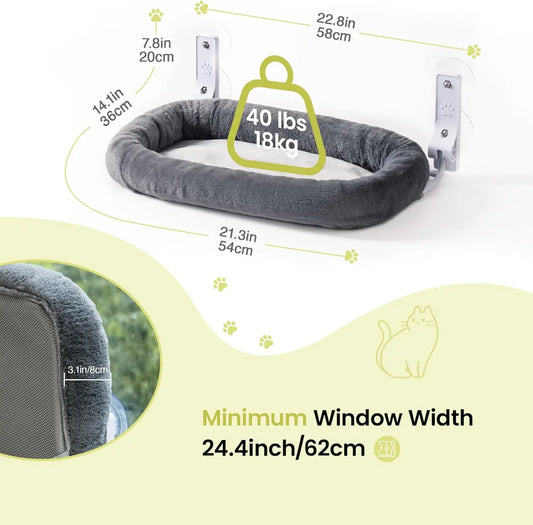 MEWOOFUN Foldable Cat Window Perch With Suction Cups