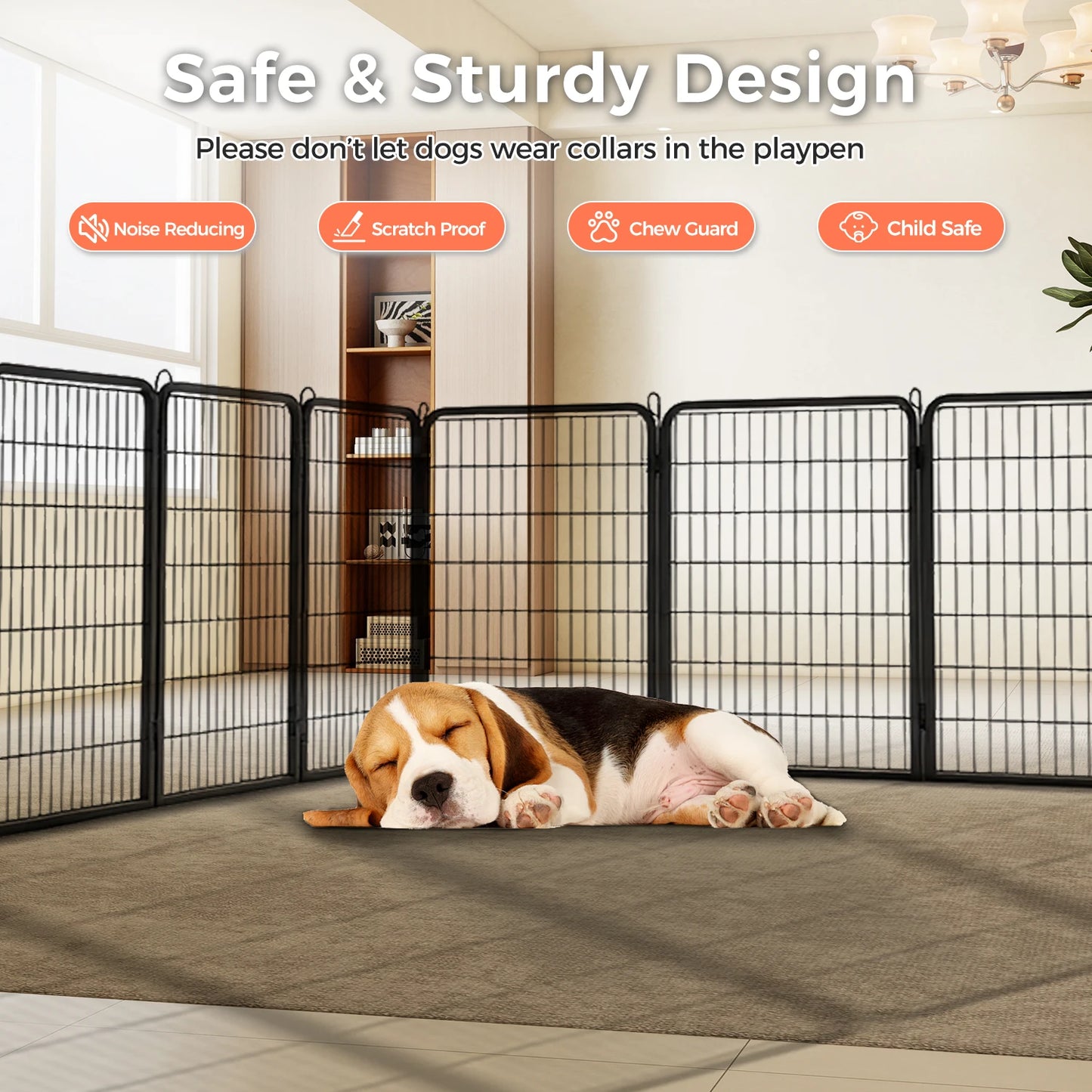 Pequlti Heavy Duty Puppy Playpen For Indoor Outdoor Use