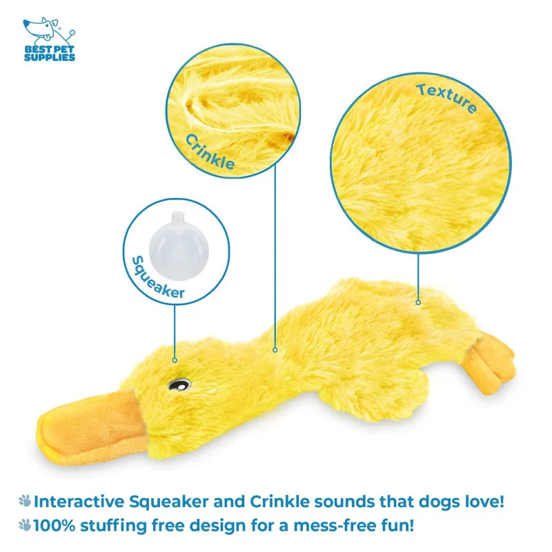Pretty Pets Pet Supplies Dog Plush Squeaky Duck Toy