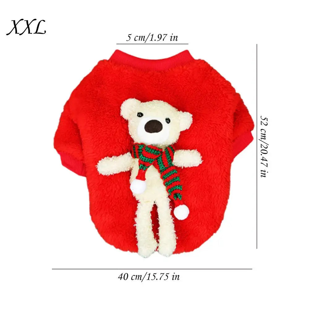 Hign Concerned Christmas Pet Hoodie Costume Bear Plush