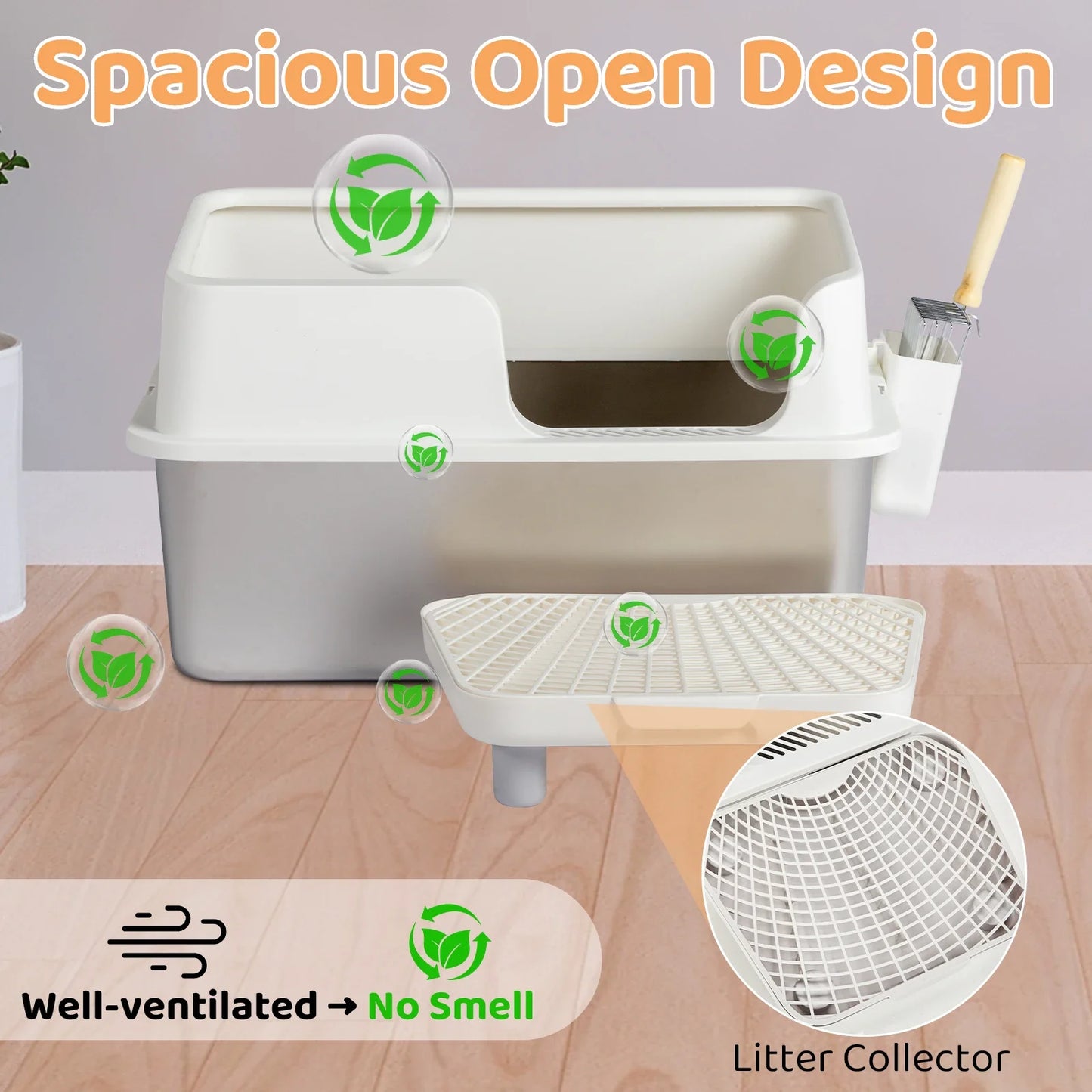 Stainless Steel Cat Litter Box With Lid High Sides