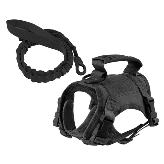 PETRAVELCN Tactical Puppy Harness Leash Set Adjustable
