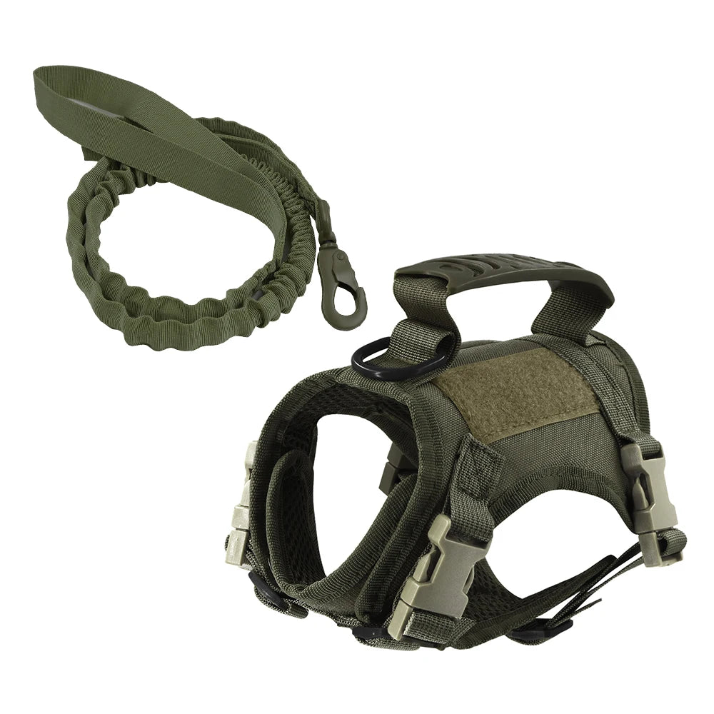 PETRAVELCN Tactical Puppy Harness Leash Set For Dogs