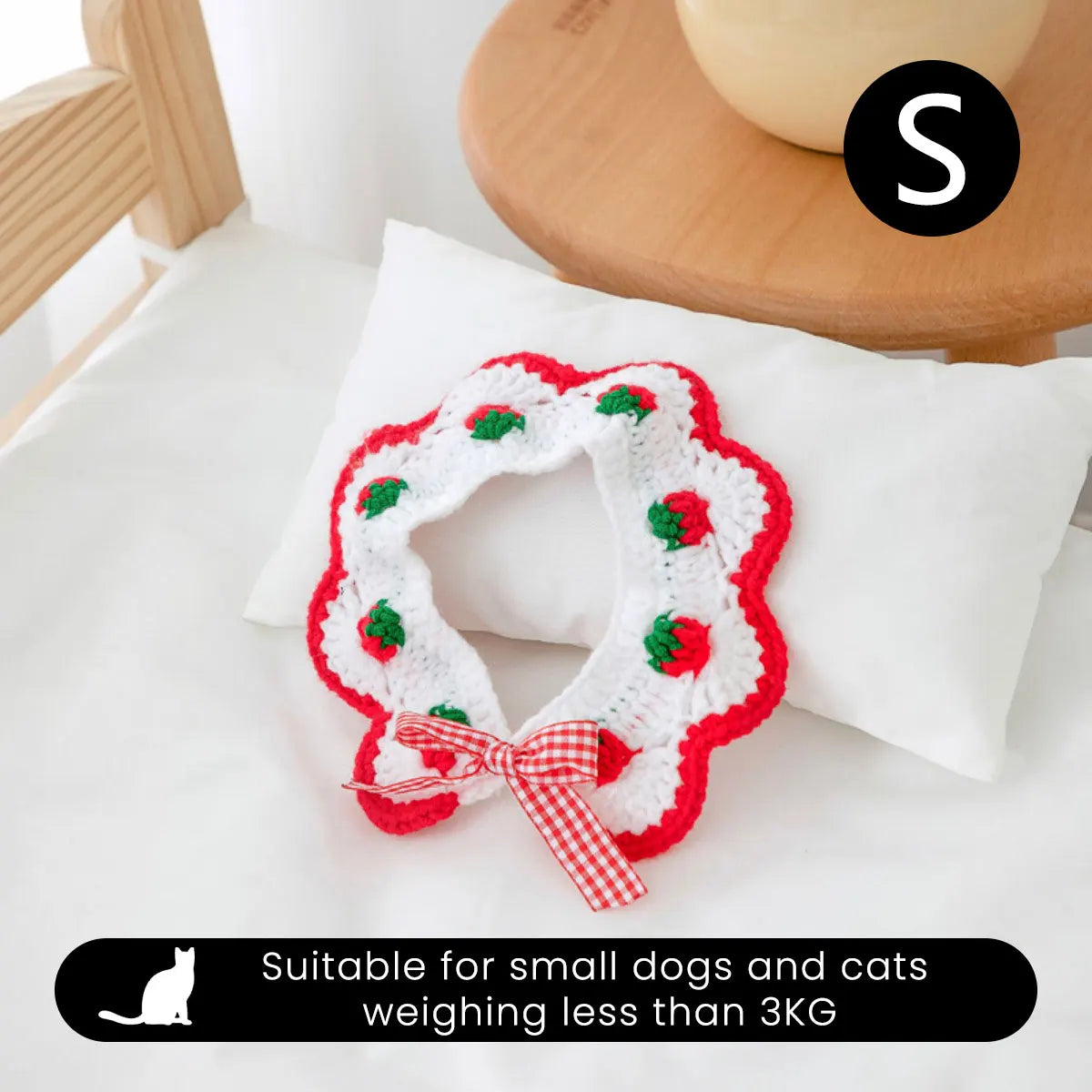 CN Zhejiang Handwoven Knitted Cat Collar Cute Bow Accessory