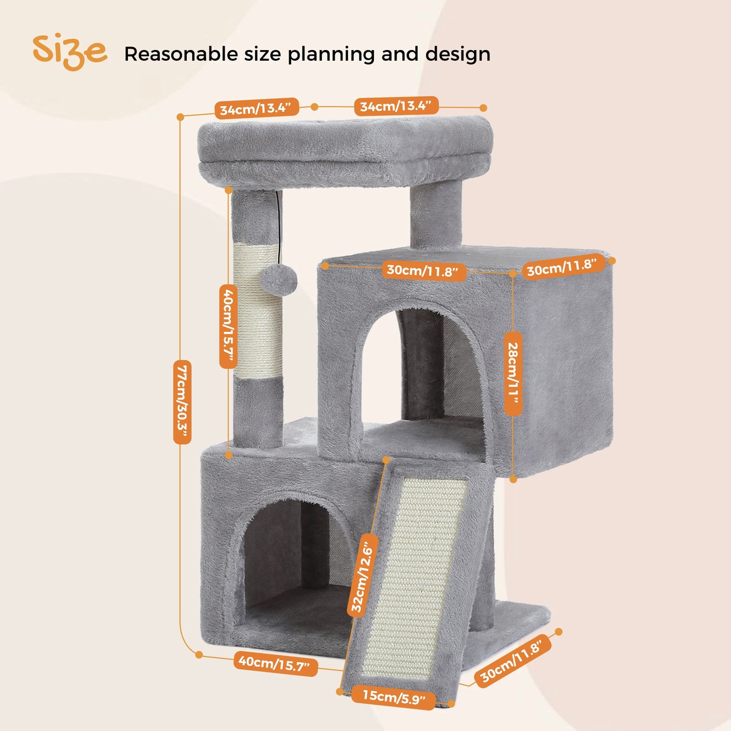 PEQULTICN Cat Tree Indoor Multi Level Tower With Condos