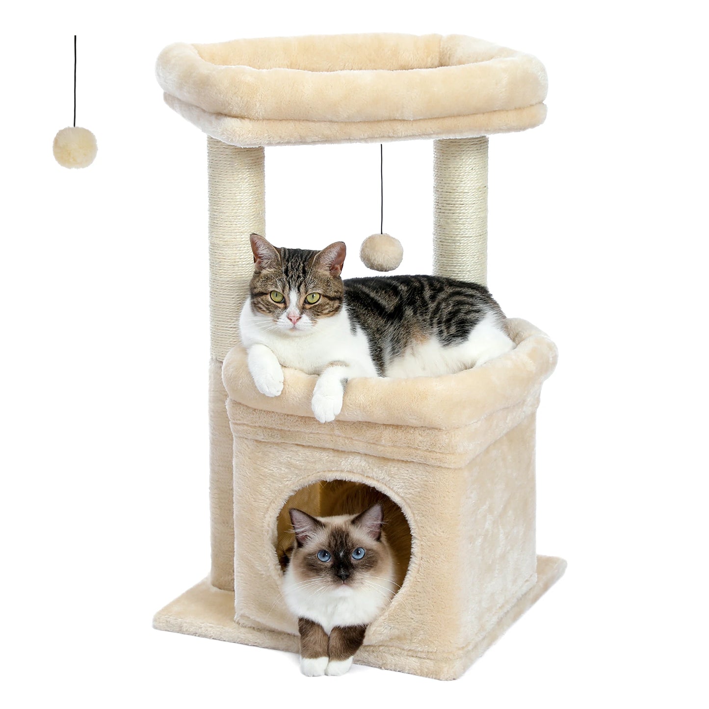 PEQULTICN Cat Tree Tower With Cozy Condo And Perch Stand