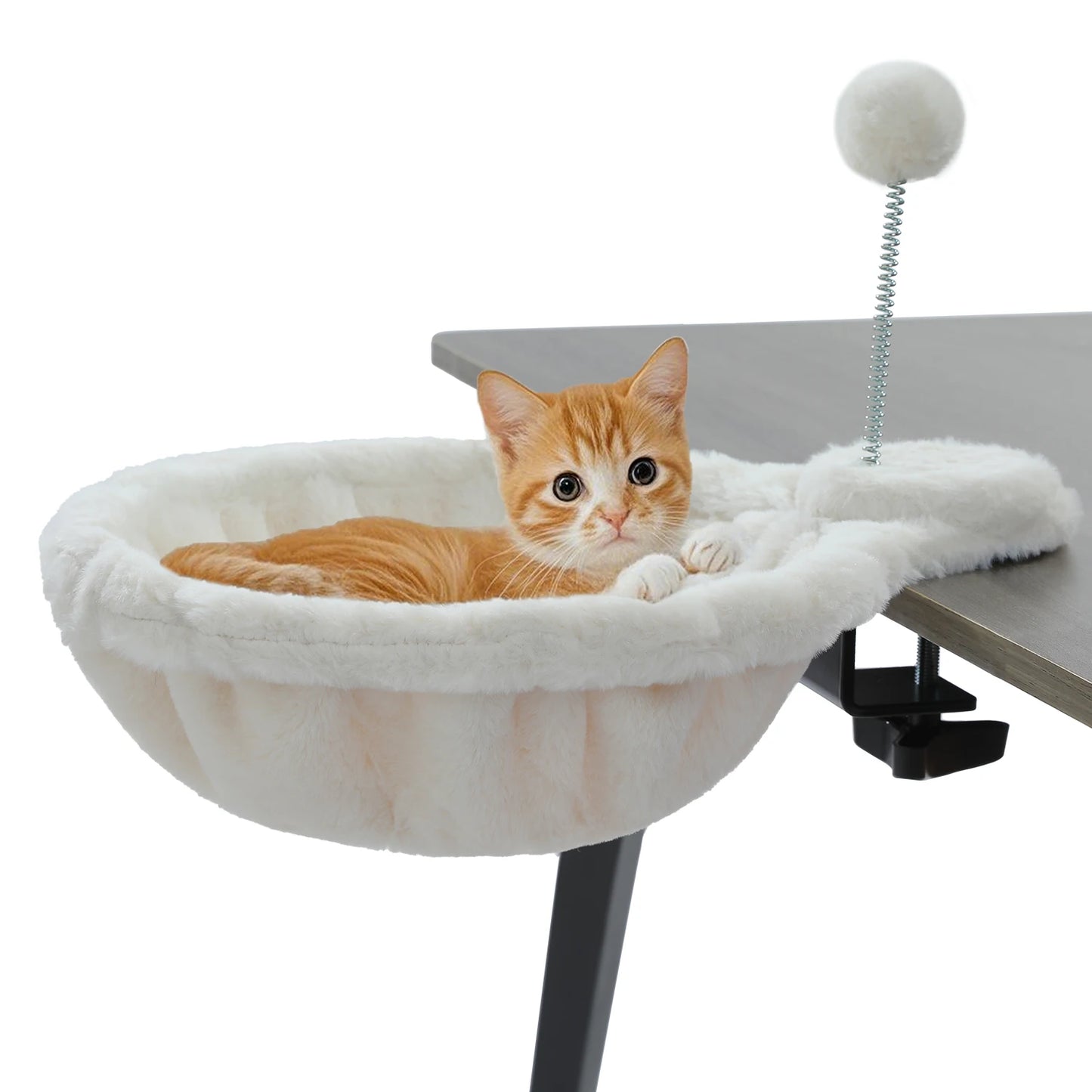 PEQULTICN Cozy Portable Cat Bed Hammock Basket Plush Toy