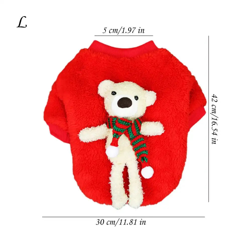 Hign Concerned Christmas Pet Hoodie Costume Bear Plush