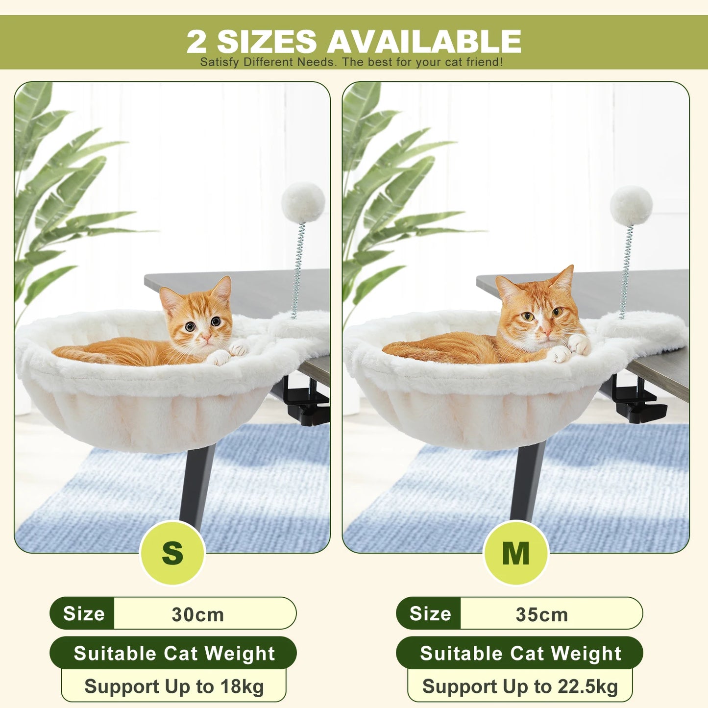 PEQULTICN Cozy Portable Cat Bed Hammock Basket Plush Toy