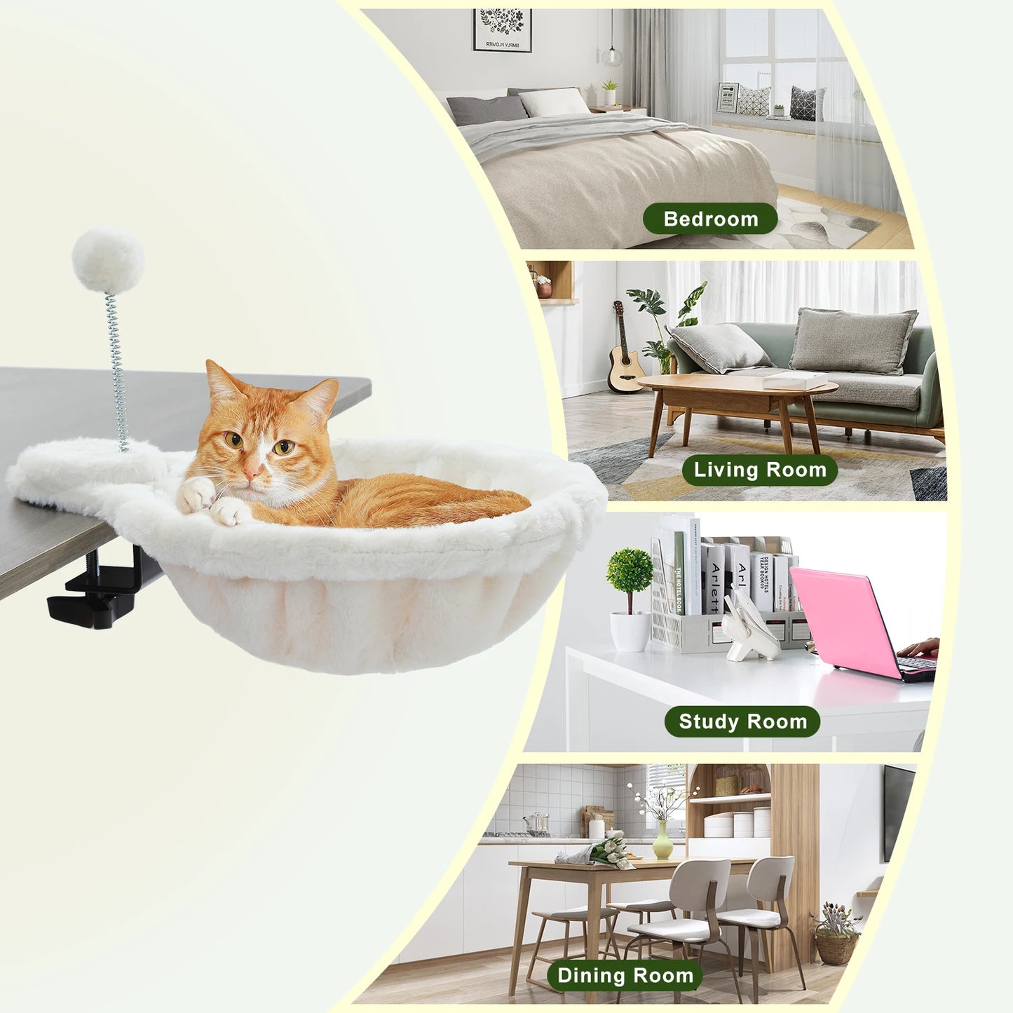 PEQULTICN Cozy Portable Cat Bed Hammock Basket Plush Toy