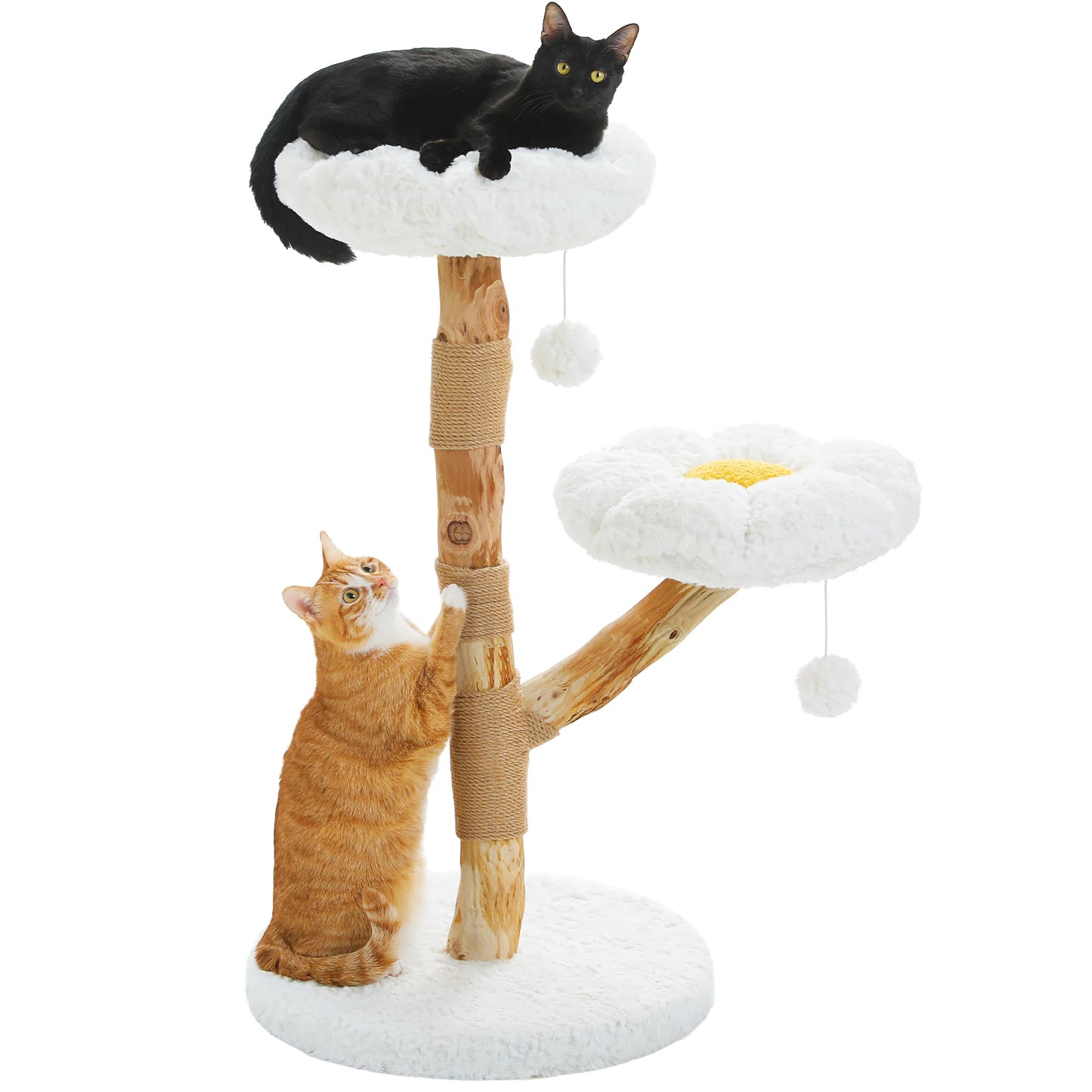 PEQULTICN Modern Wood Cat Tree Tower With Scratching Post