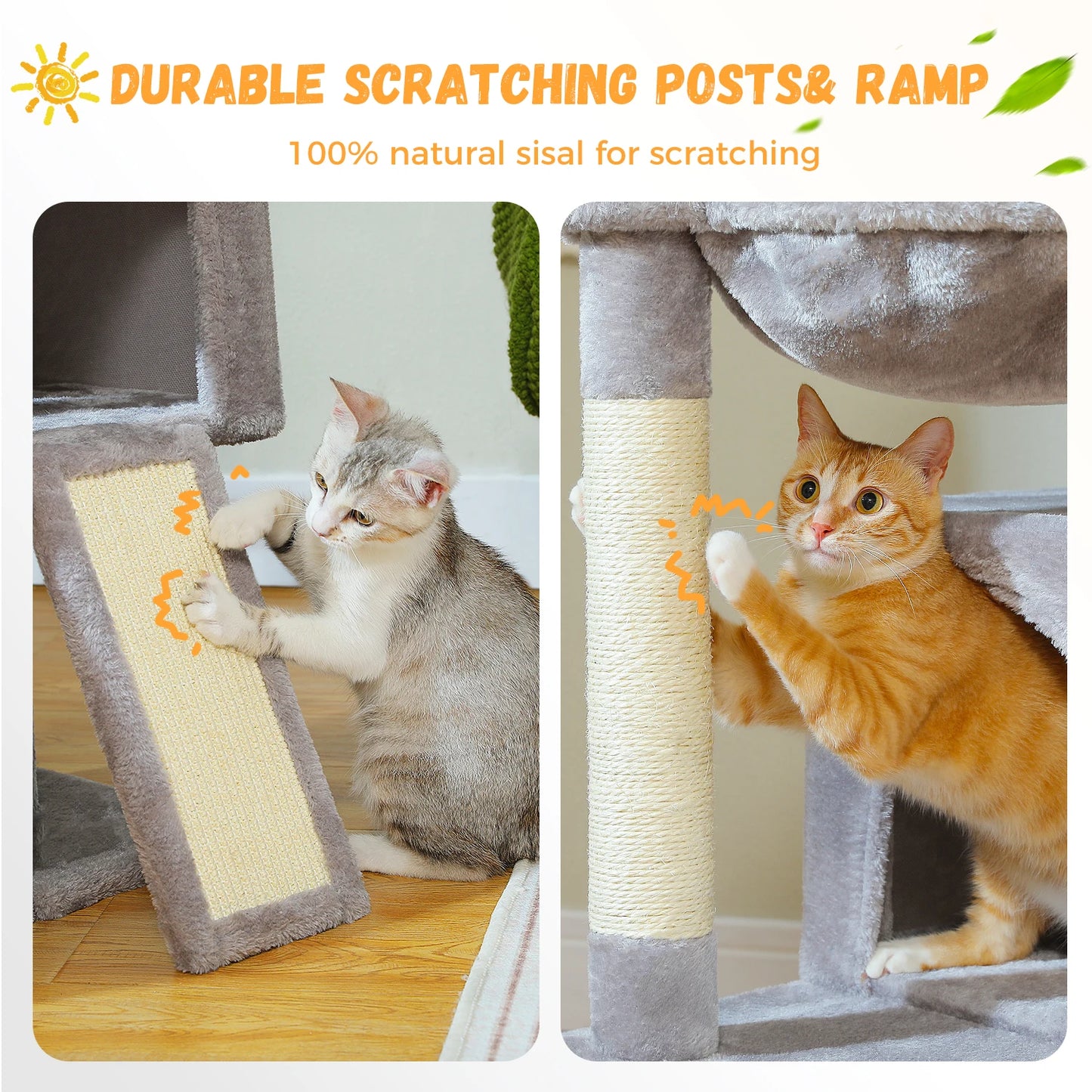 PEQULTICN Cat Tree Indoor Multi Level Tower With Condos
