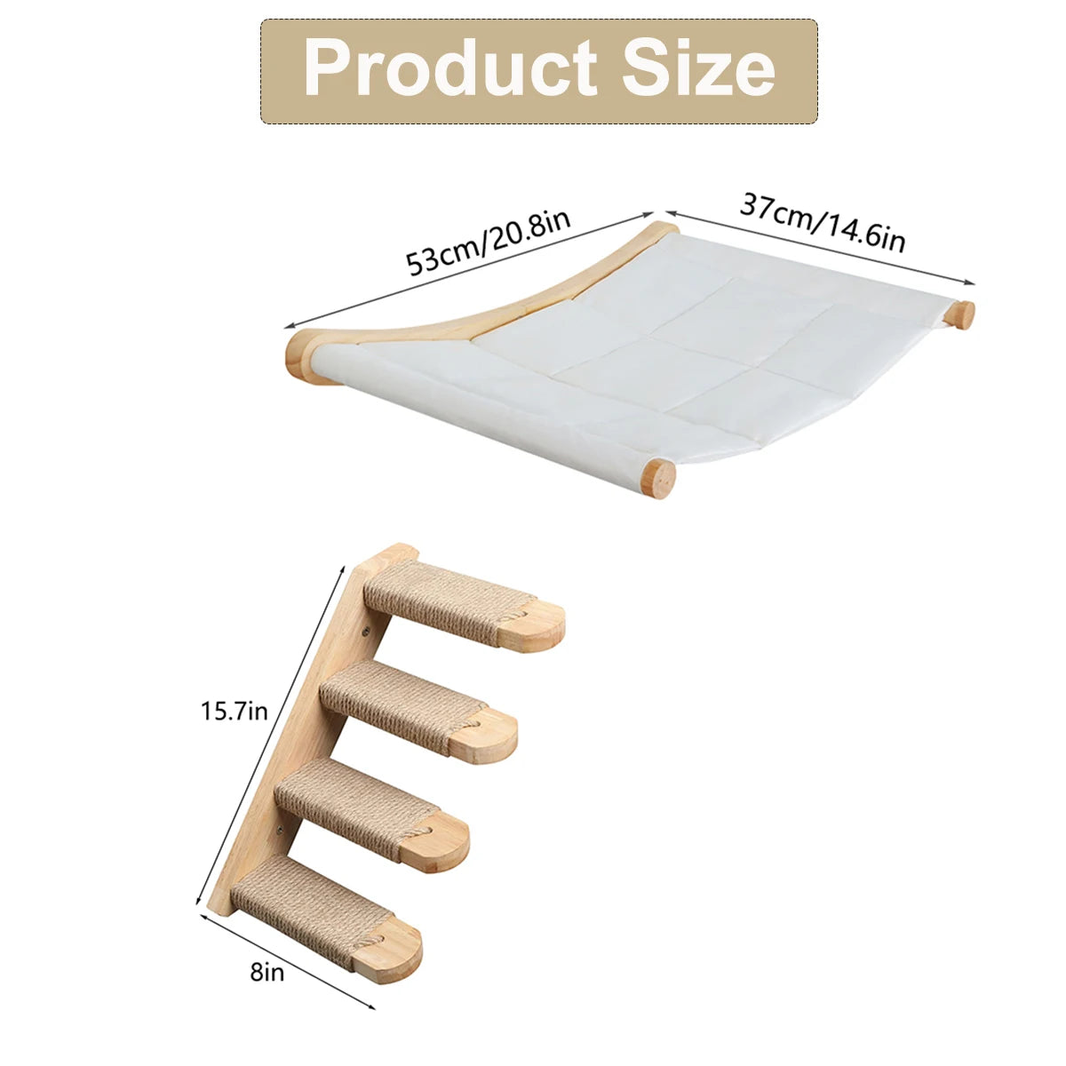 PETRAVELCN Cat Wall Shelf Climbing Steps Scratching Post Toy