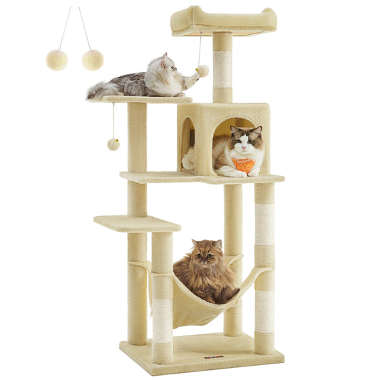 FEANDREA Cat Tree Condo With Perches And Scratching Posts