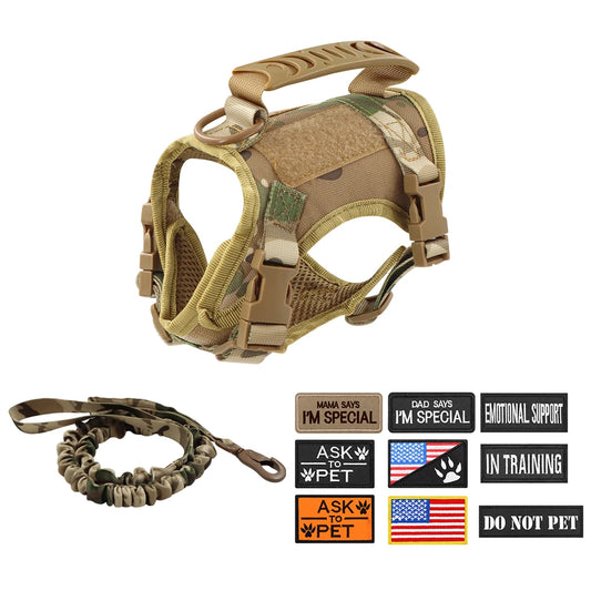PETRAVEL Tactical Cat Harness Leash With 9 Patches Set