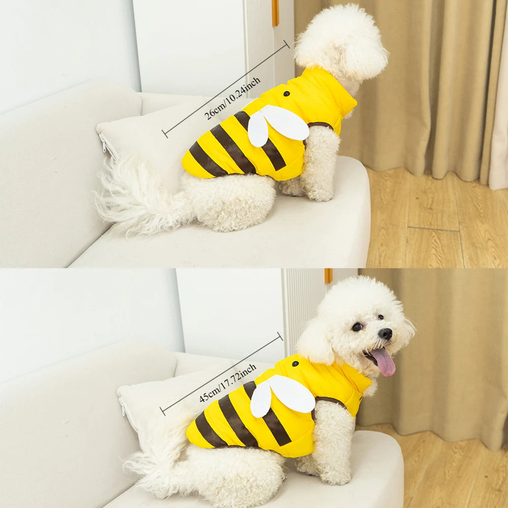Bee Print Four Seasons Dog And Cat Waterproof Jacket