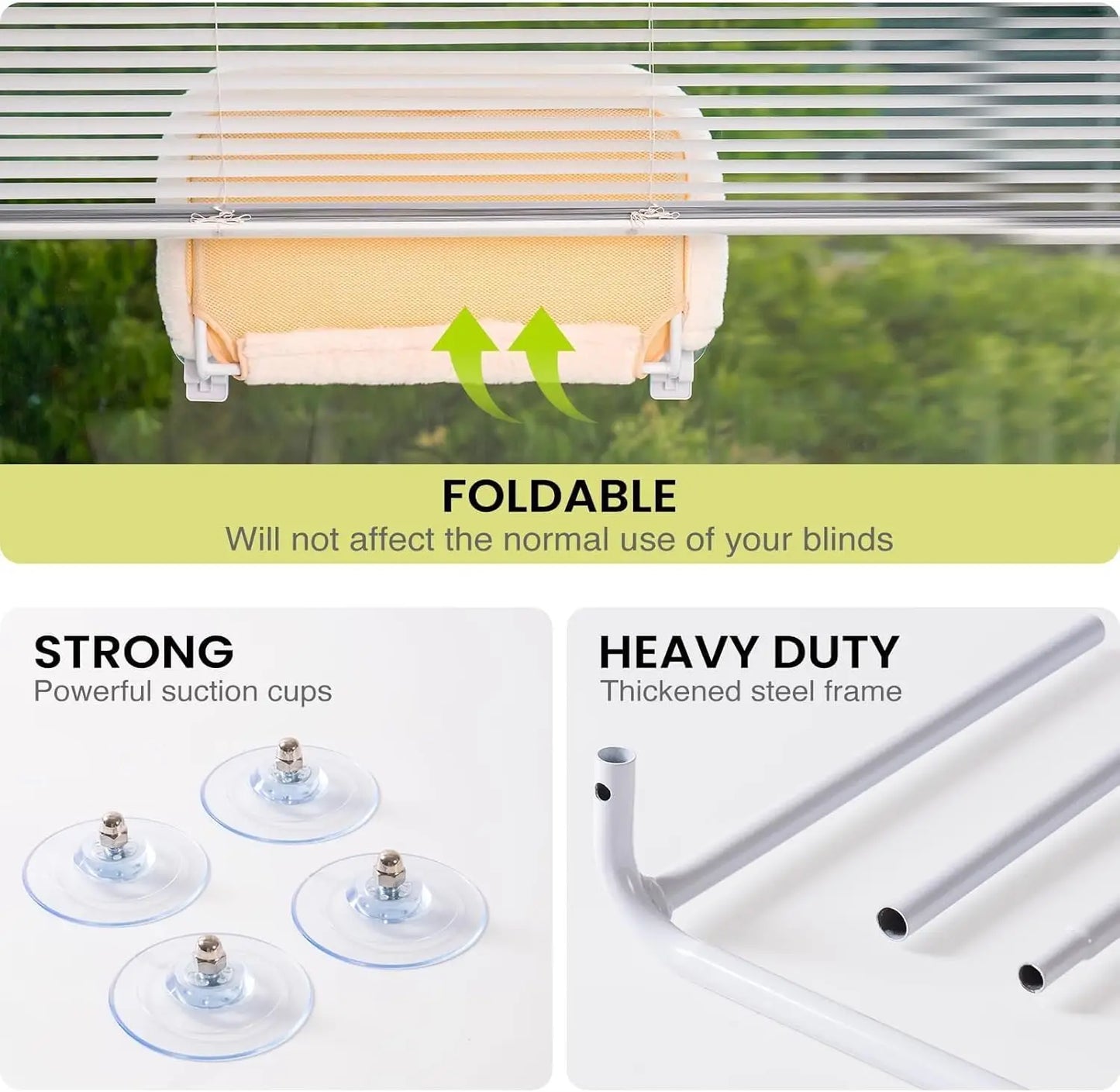 MEWOOFUN Foldable Cat Window Perch With Suction Cups