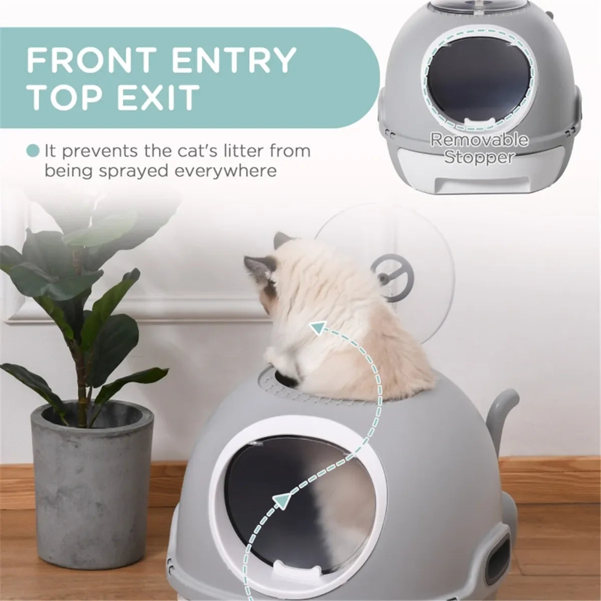 Cat Litter Box With Removable Tray For Easy Cleaning