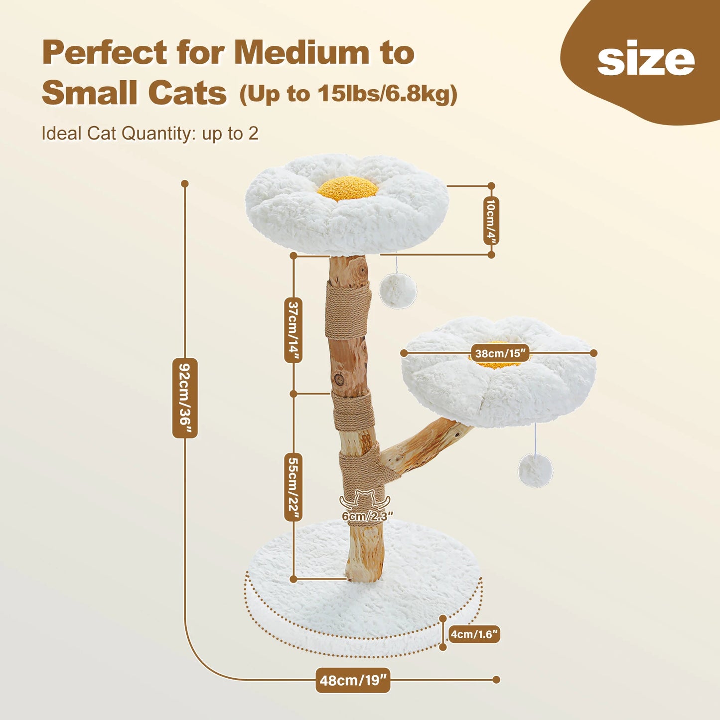 PEQULTICN Modern Wood Cat Tree Tower With Scratching Post