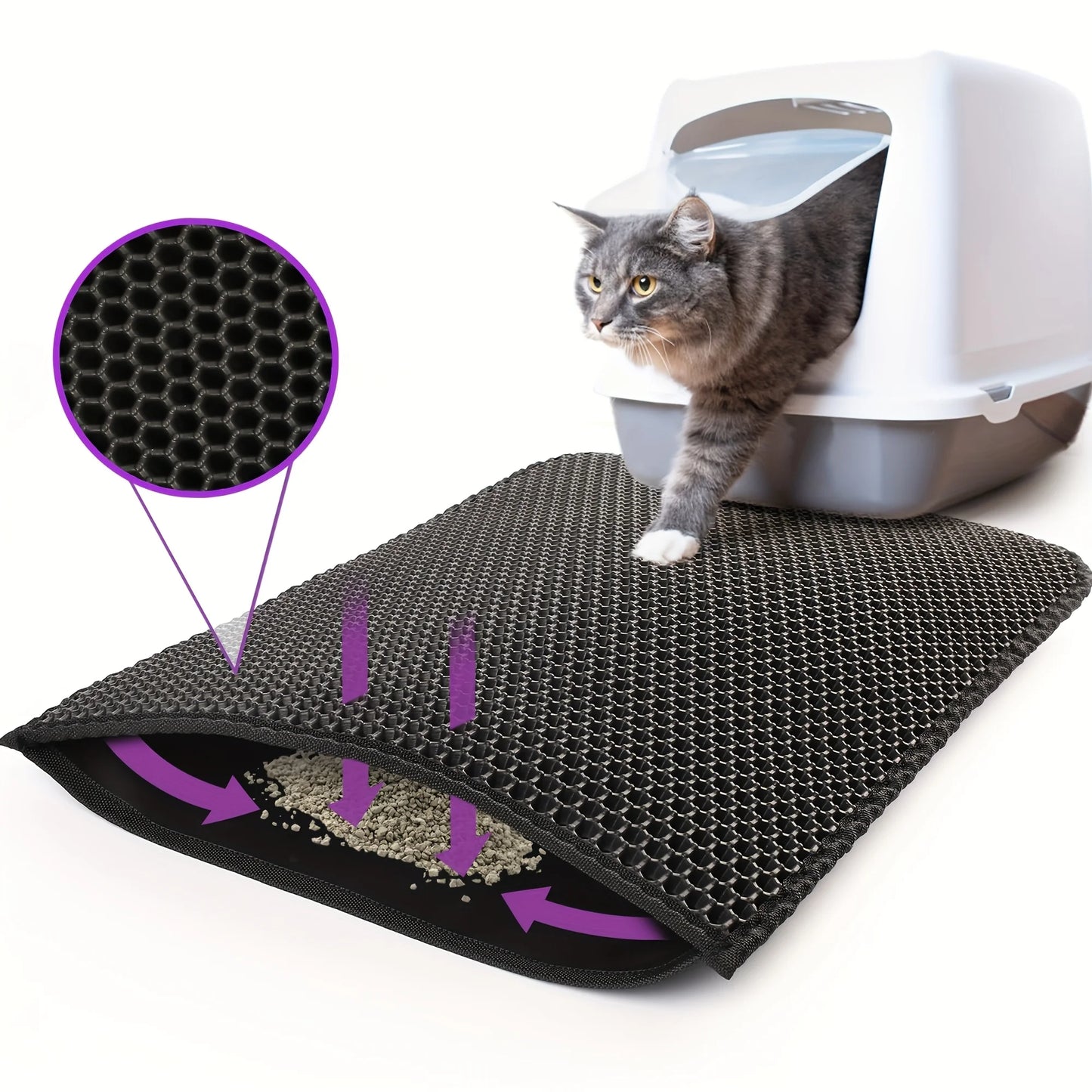Hign-concerned Double Layer Honeycomb Cat Litter Mat