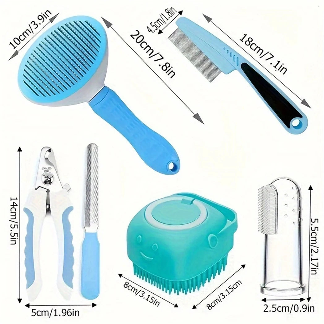 Hign-concerned 7 Pack Pet Grooming Set For Dogs And Cats
