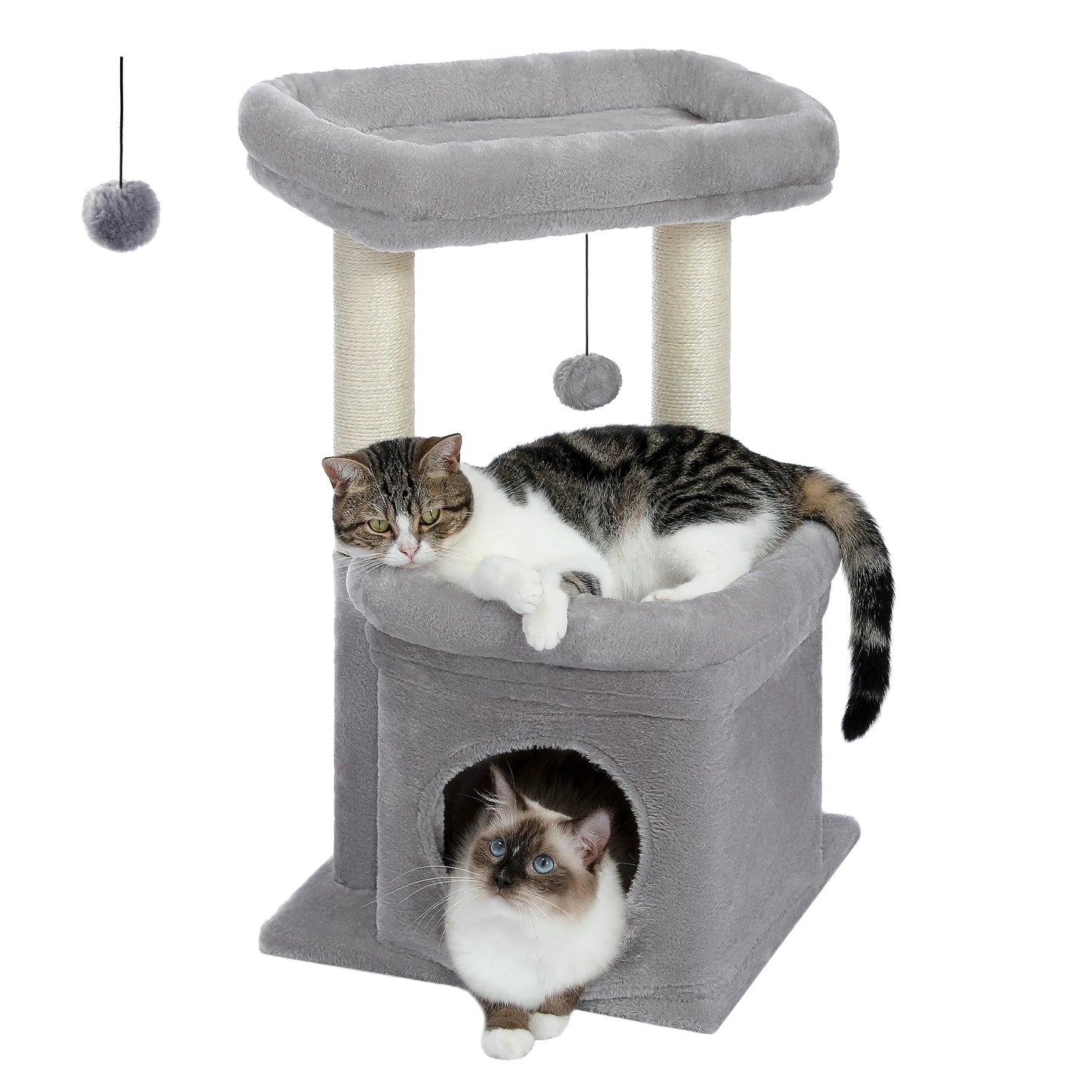 PEQULTICN Cat Tree Tower With Cozy Condo And Perch Stand