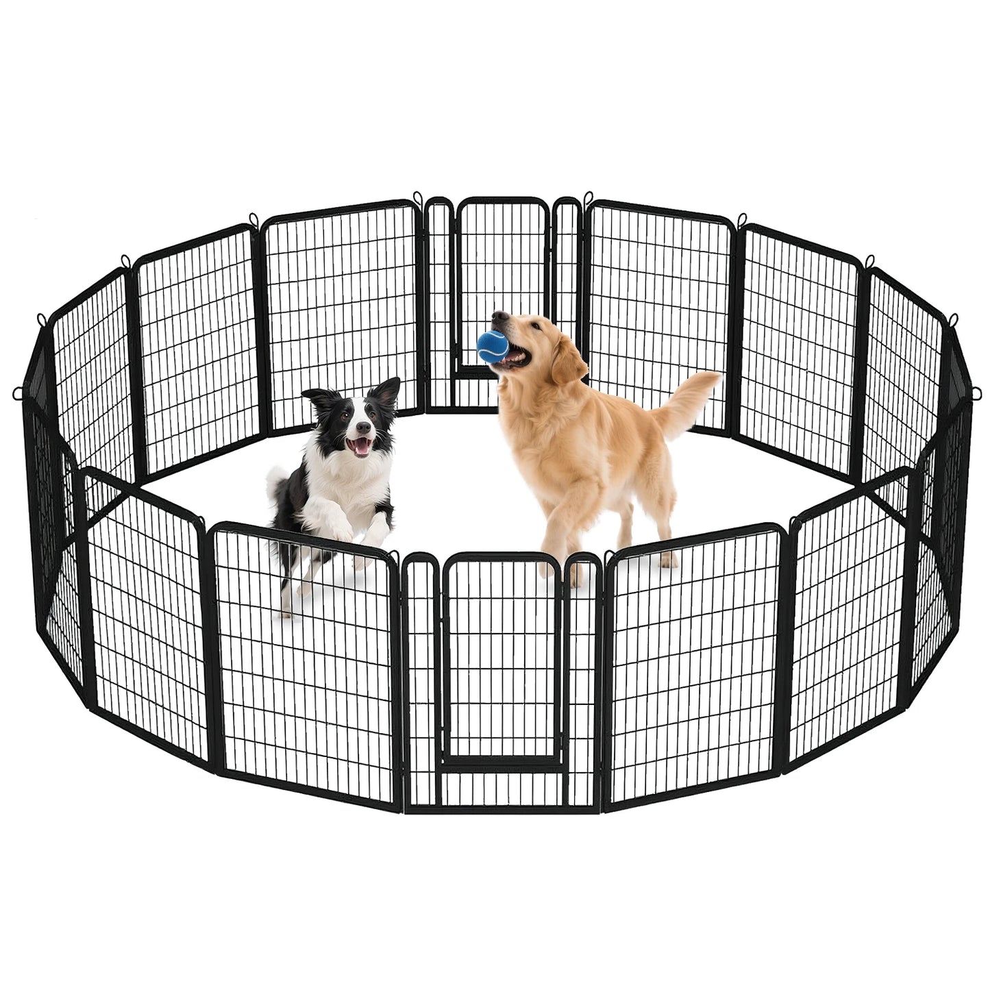 Dog Playpen With Door Foldable Metal Pet Fence For Yard RV