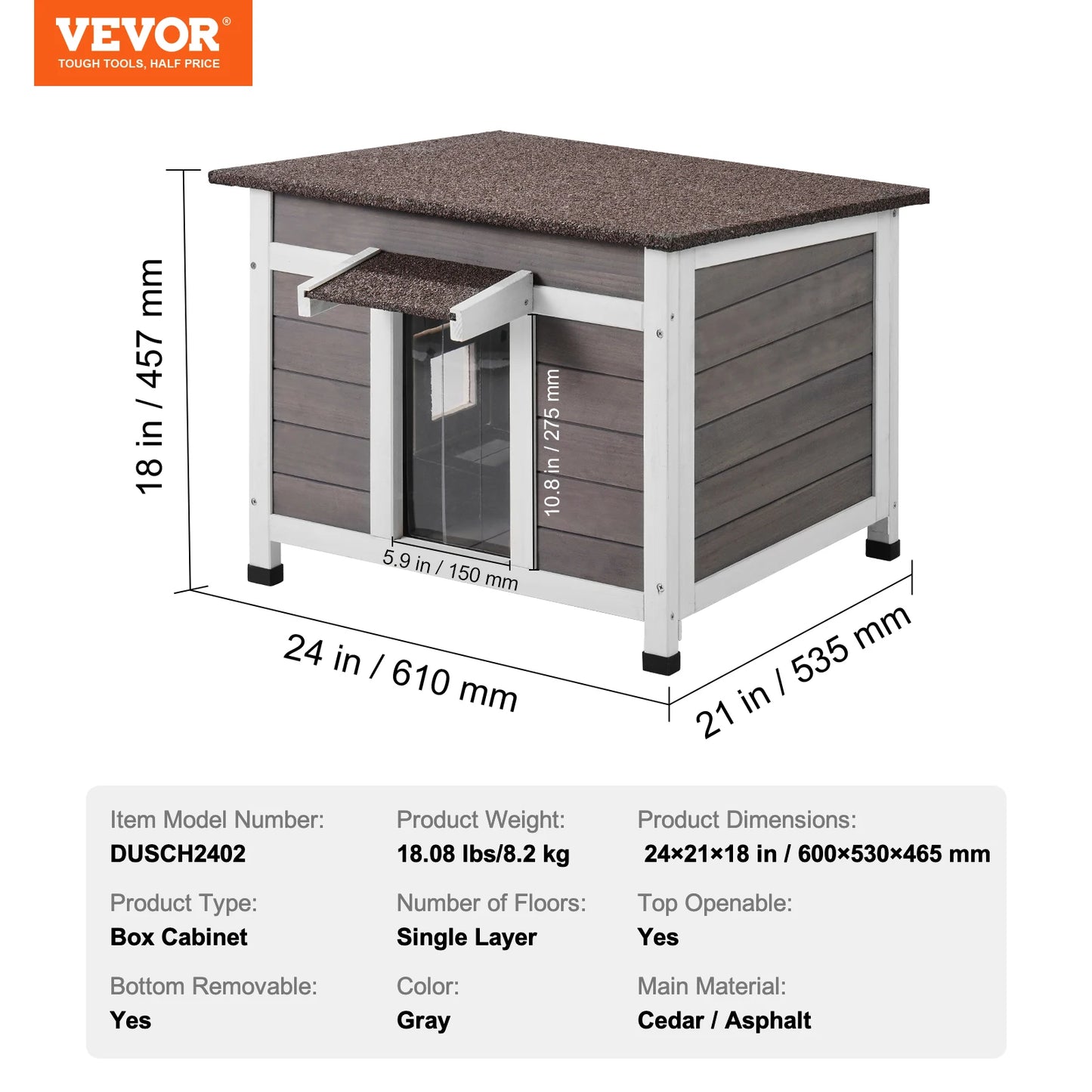 SucceBuy Outdoor Cat House Weatherproof Shelter For Cats