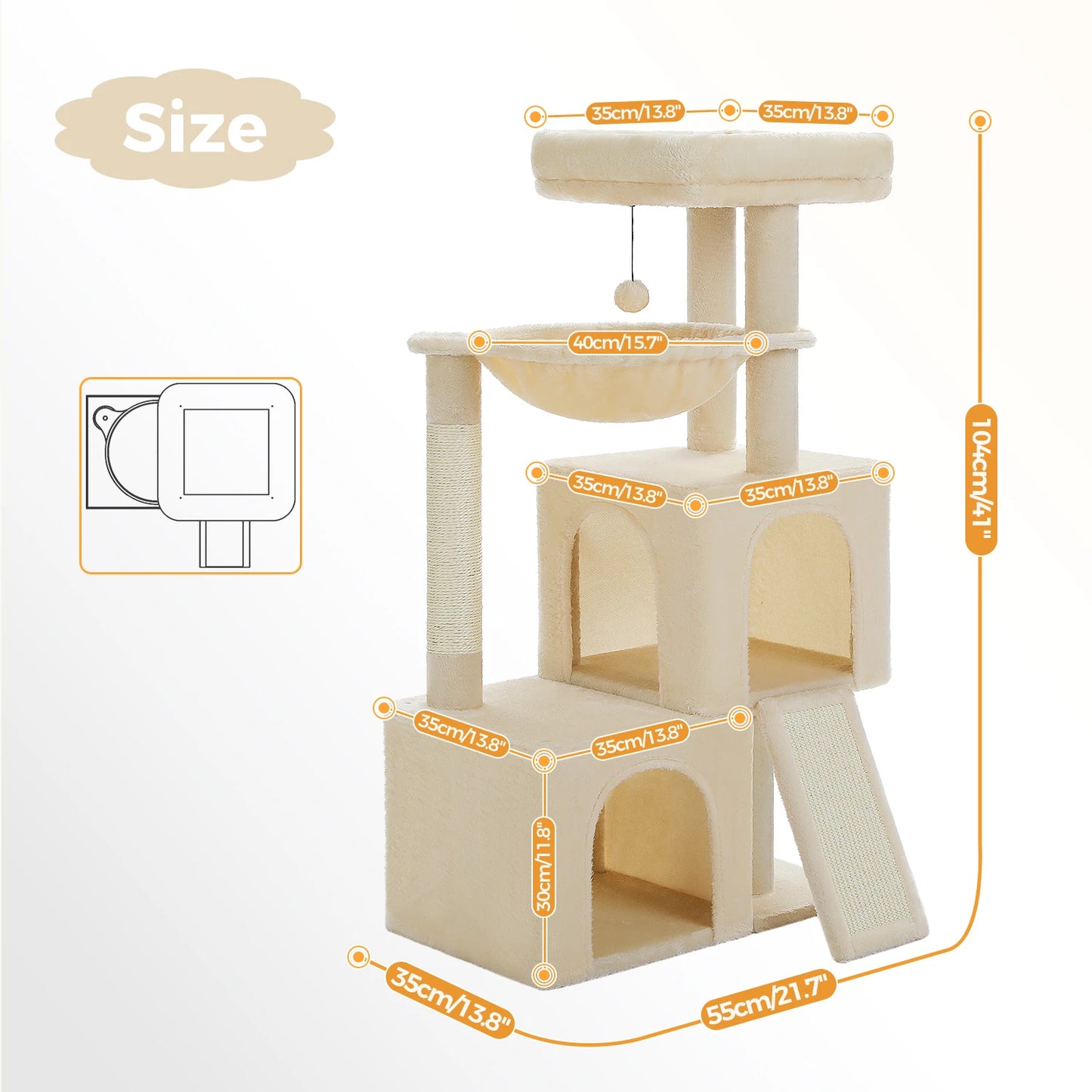 PEQULTICN Cat Tree Indoor Multi Level Tower With Condos
