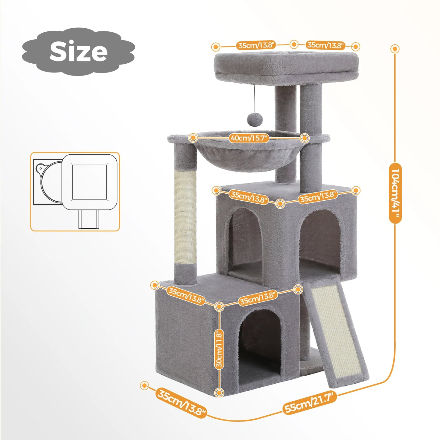 PEQULTICN Cat Tree Indoor Multi Level Tower With Condos