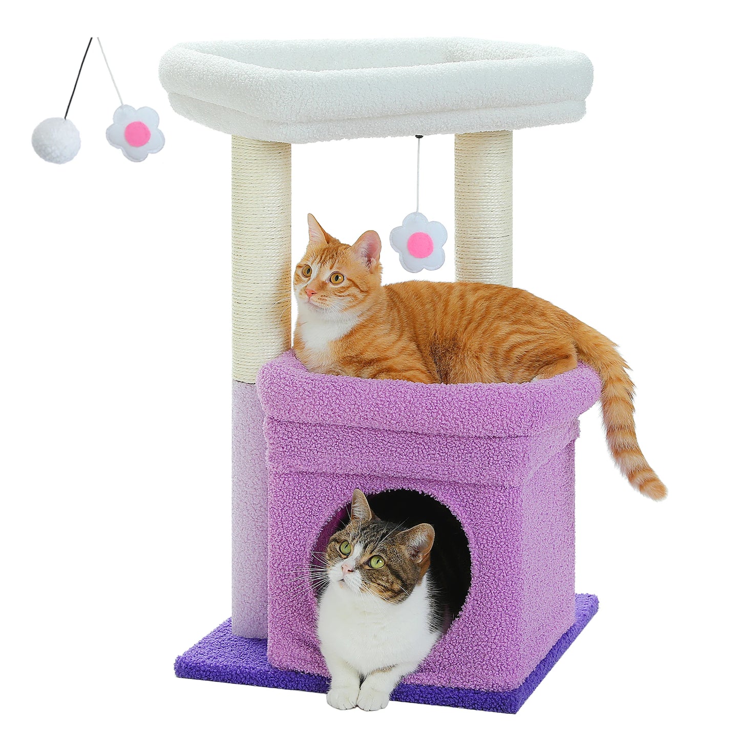 PEQULTICN Cat Tree Tower With Cozy Condo And Perch Stand