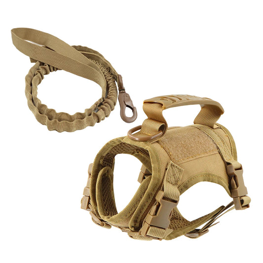 PETRAVELCN Tactical Puppy Harness Leash Set For Dogs