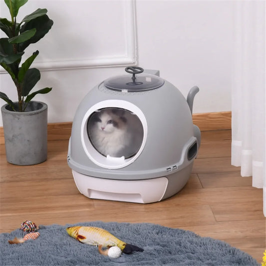 Cat Litter Box With Removable Tray For Easy Cleaning