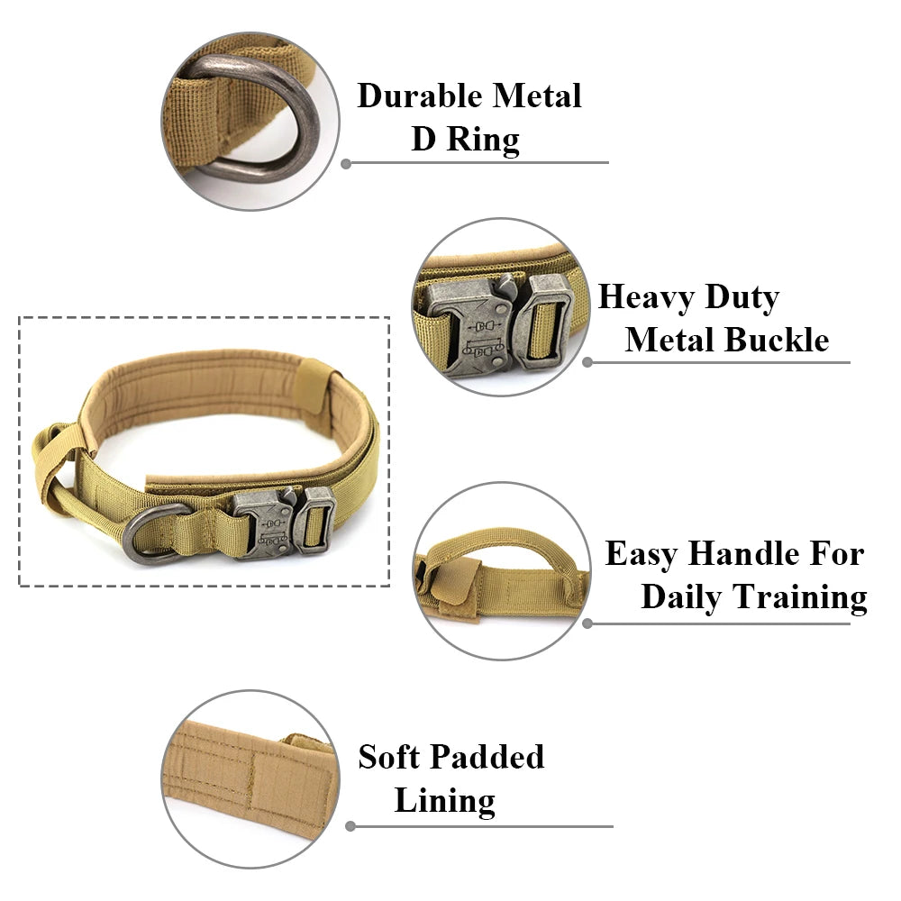Petravelcn Dog Training Collar Adjustable Tactical Leash Set